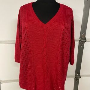 Torrid - Red cable knit v-neck sweater
